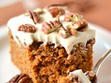 Whole Wheat Pumpkin Cake with Greek Yogurt Cream Cheese Frosting