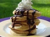 Peanut Butter Pancakes with Nutella Sauce