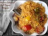 Achaari Capsicum Biryani using leftover Pickle