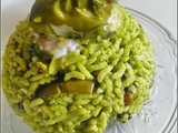 Spinach & Aubergine Rice / Variety Rice / Lunch Box Recipes