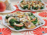 Broccolini Chicken Pear Blue Cheese Salad with Warm Honey Mustard Vinaigrette