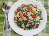 Crunchy Green Bean, Tomato, Chicken and Pearl Couscous Salad