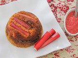 Fresh Rhubarb Steamed Sponge Pudding with Rhubarb Sauce