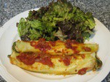 Greens and Pea Manicotti #SundaySupper