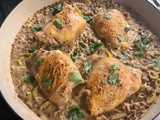 Pan-fried Chicken with Curried Leeks and Lentils