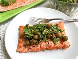 Roasted Salmon with Crispy Chickpea Salsa