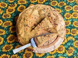 Rosemary Onion Socca - Chickpea Flatbread #BreadBakers