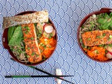Salmon Soba Noodle Buddha Bowls with Ginger Sesame Dressing #FishFridayFoodies