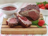 Strawberry Mint Glazed Roasted Rack of Lamb