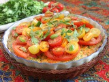 Tomato Salad Topped Baked Spinach Frittata