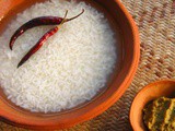 Panta Bhat aar Shukno Daal (Soaked Rice and Dried Red Lentils)