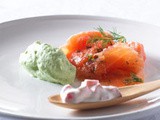 Gemarineerde zalm met mousse van peterselie