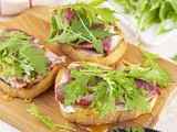 Prosciutto Arugula Bruschetta with Mascarpone and Honey