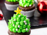 Strawberry Filled Cupcakes (Easy Christmas Tree Cupcakes)