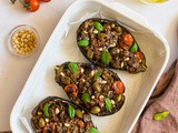 Vegan Stuffed Eggplant (Mediterranean Stuffed Eggplant)