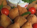 Coxinha de frango - brazilski batačići u testu, brzi sos od rukole i mezze