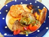 Fried fish, truffle mustard infused Jollof rice, with fried plantains