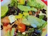 Mango, feta, smoked salmon & avocado salad with fresh lime juice