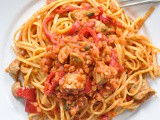 Pasta with Lentils and Sausage Ragu (Vegetarian)