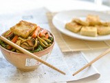 Sichuan Pepper & Crusty Tofu Stir Fry on Green Tea Soba Noodles