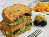 Guacamole and Alfalfa Sprouts Sandwich Recipe