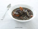 Beluga lentils – beef soup with apple