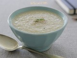 Celeriac sauerkraut soup with apple + rosemary