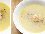 Fennel – mustard soup with prawns