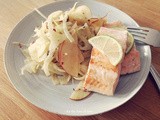 Lime salmon + fennel-apple salad