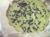 Matcha cake with coco nibs