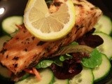 Grilled Salmon w/ Cucumber Salad