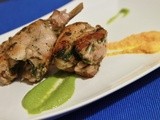 Pan Roasted Rabbit w/ Mint Pea Puree & Ginger Carrot Sauce