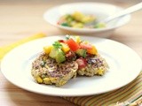 Quinoa Corn Cakes w/ Peach, Avocado & Tomato Salsa w/ Eat.Drink.Love