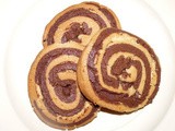 Bicoloured shortbread biscuits