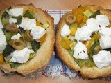 Goat's cheese, leek and bell pepper tartlets