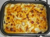 Gratin with potatoes and pleurot mushrooms