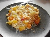 Vegetable risotto with fennel, bell pepper, tomatoes and carrots