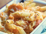 Cheesy Pasta Bake With Sweet Potato