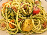 The Spiralizer Chronicles, Chapter 1: Zucchini “Noodles” with Walnut Pesto