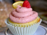 Lemon Cupcakes with Raspberry Frosting