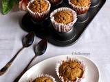 Eggless Carrot Banana Wheat Muffins | Healthy Muffins