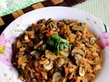 Mushroom Kothu Parotta / Mushroom Kothu Chappathi