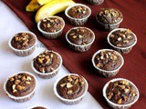 Whole Wheat Chocolate Banana Jaggery Muffins