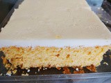 Eggless carrot cake with mascarpone cream cheese frosting