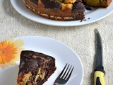 Eggless Butterless Mango Chocolate Marble Cake