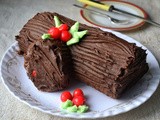 Eggless French Yule Log/ Buche de Noel