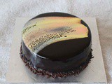 Eggless Leopard Print Mirror Glaze Cake – Vegetarian Version