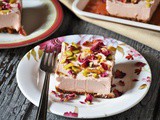 Eggless No Bake Rose Cheesecake Recipe