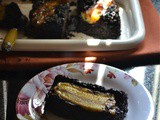 Eggless Upside Down Banana Brownies Recipe