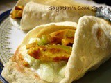 Greek Gyro (Vegetarian Version) With Homemade Pita Bread and Tzatziki Sauce